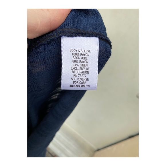 Princess Vera Wang Casual Top Tunic Sheer Blue - Picture 12 of 12